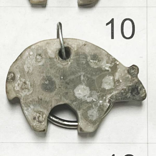 Petoskey Stone * Tribal Bear * - Keychain + PN 4005-10