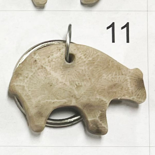 Petoskey Stone * Tribal Bear * - Keychain + PN 4005-11