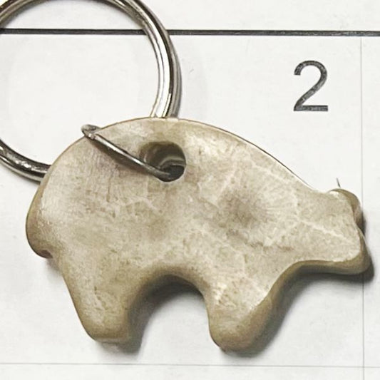 Petoskey Stone * Tribal Bear * - Keychain + PN 4005-2