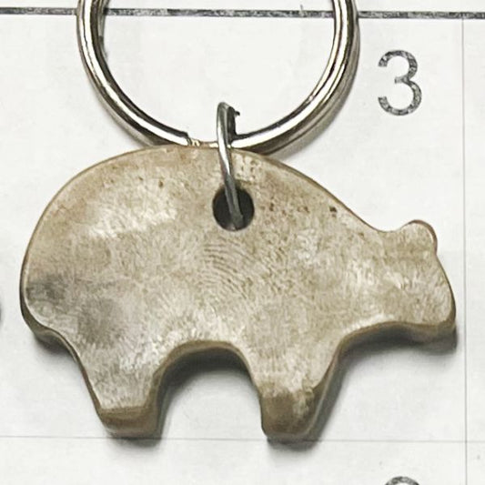 Petoskey Stone * Tribal Bear * - Keychain + PN 4005-3