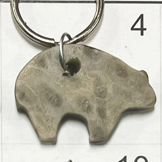 Petoskey Stone * Tribal Bear * - Keychain + PN 4005-4
