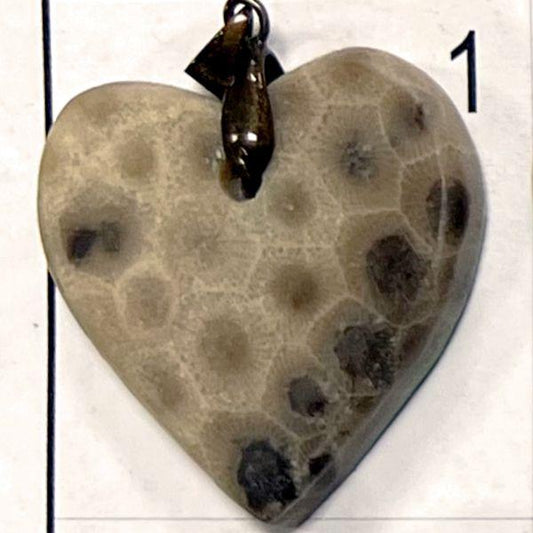 Petoskey Stone Heart Pendant 4006-9