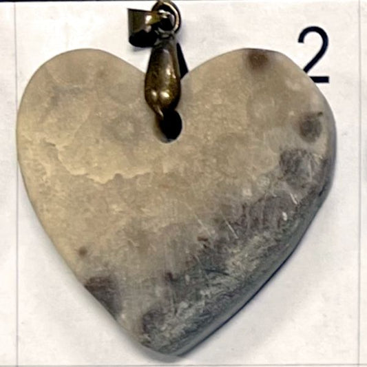 Petoskey Stone Heart Pendant 4006-2