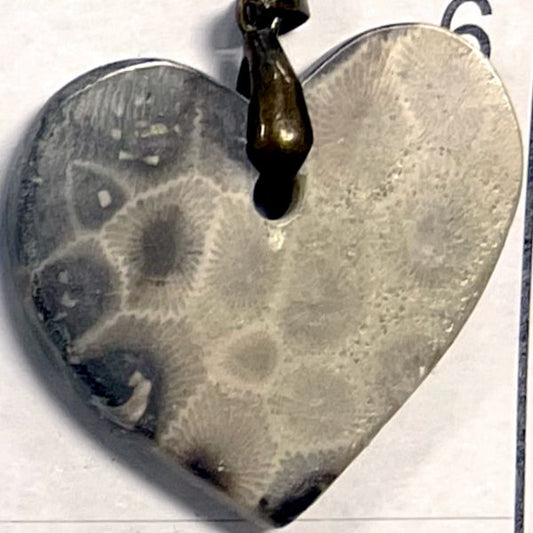 Petoskey Stone Heart Pendant 4006-6